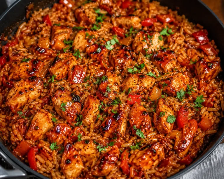 One pan bold honey BBQ chicken Rice
