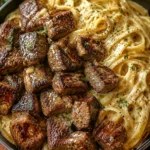 The Best Creamy Garlic Butter Steak Bites with Pasta