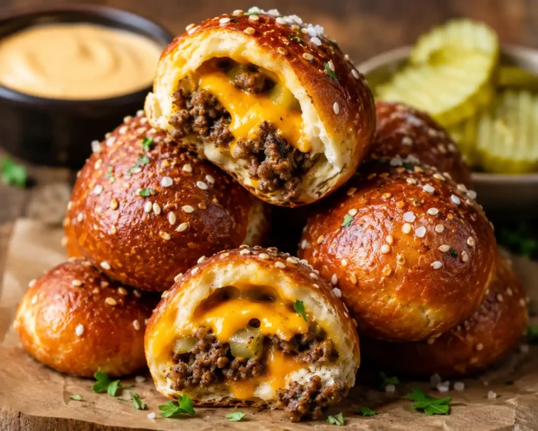 cheeseburger pretzel bombs