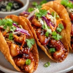 crispy teriyaki chiken wonton tacos