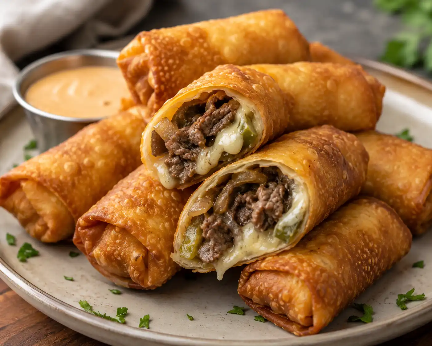 philly cheesesteak egg rolls